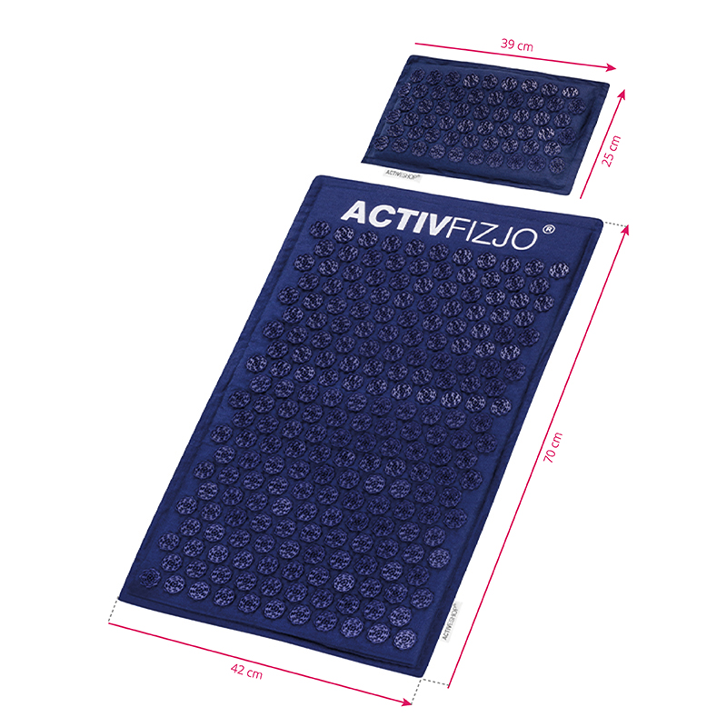 Activfizjo premium natural navy blue acupressure mat with a pillow,7,LilaCare Bulgaria