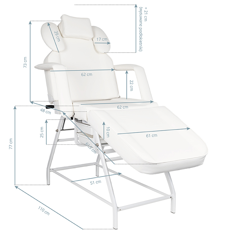 Ivette eyelash treatment chair Бял,2,LilaCare Bulgaria