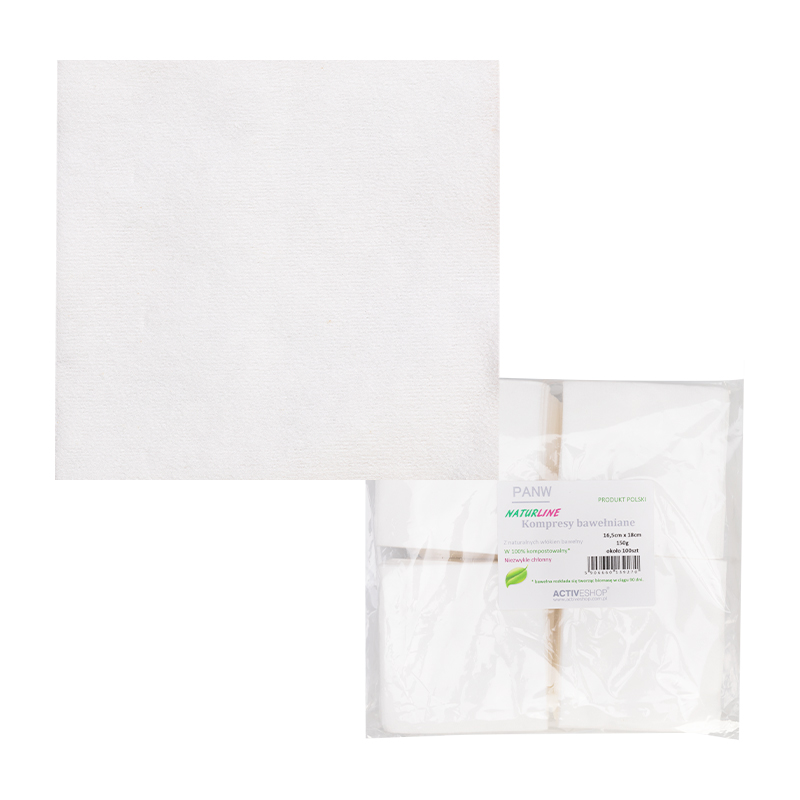 COTTON COMPRESSES NATURLINE 150G 16.5cm x18cm,1,LilaCare Bulgaria