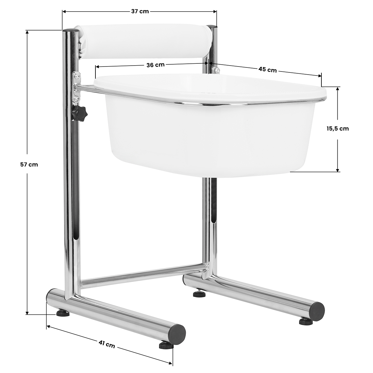 Поставка за вана за педикюр with adjustable height, chrome,6,LilaCare Bulgaria