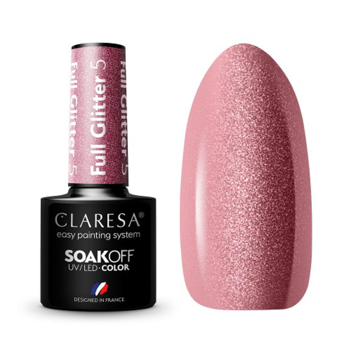 Гел лак Claresa FULL Glitter 5,1,LilaCare Bulgaria