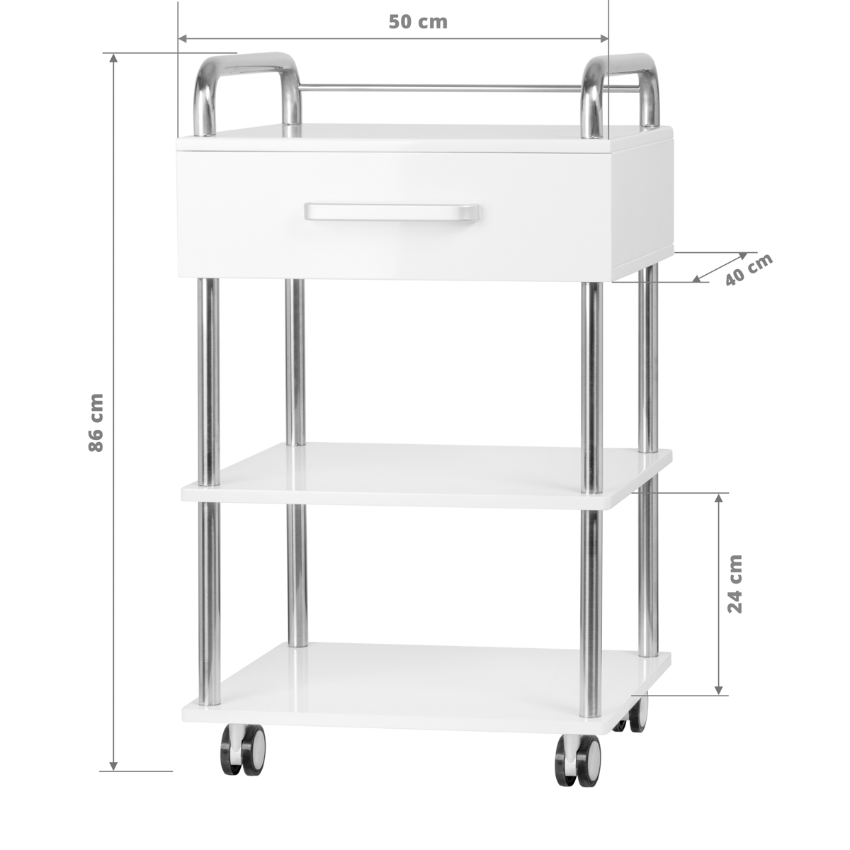 Козметична количка 6050 Бял ,4,LilaCare Bulgaria