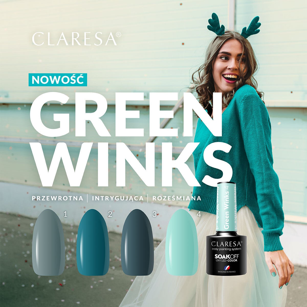 Гел лак Claresa Green WINKS 1,2,LilaCare Bulgaria