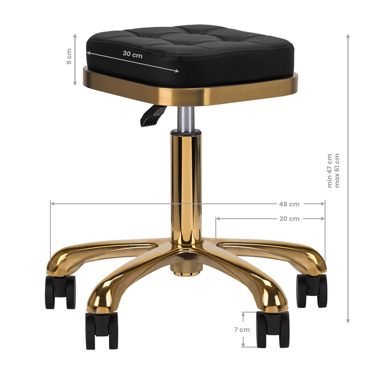 Козметичен стол M-1645 Черен Златен,3,LilaCare Bulgaria