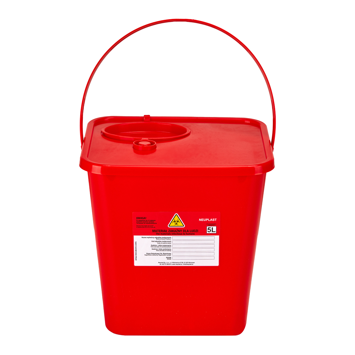 5 L RED MEDICAL WASTE CONTAINER,1,LilaCare Bulgaria