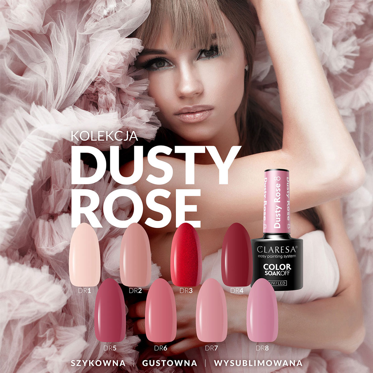 Гел лак Claresa DUSTY ROSE 1,2,LilaCare Bulgaria