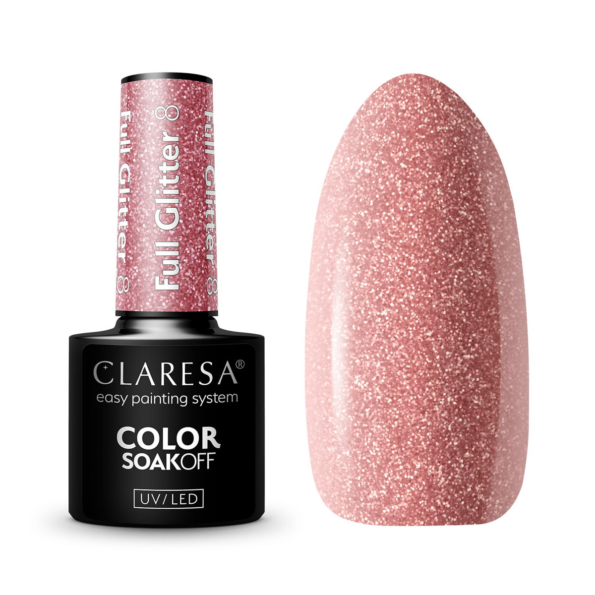 CLARESA FULL GLITTER hybrid polish 8 -5g,1,LilaCare Bulgaria