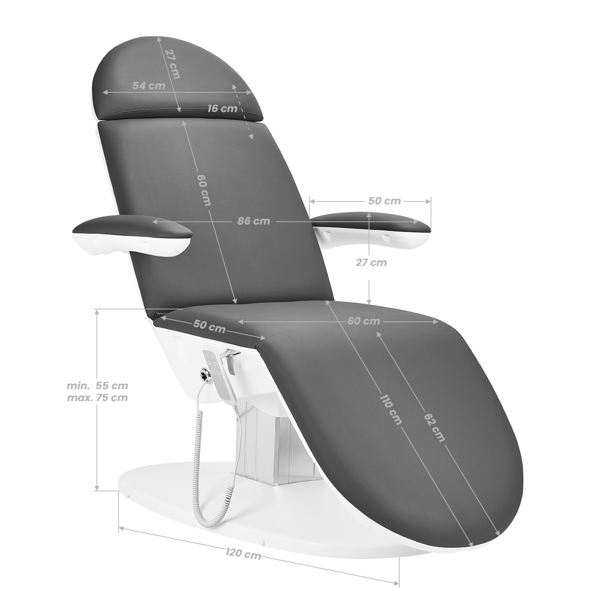 Електрическо Козметично легло 2240 Eclipse 3 actuators Сив,14,LilaCare Bulgaria