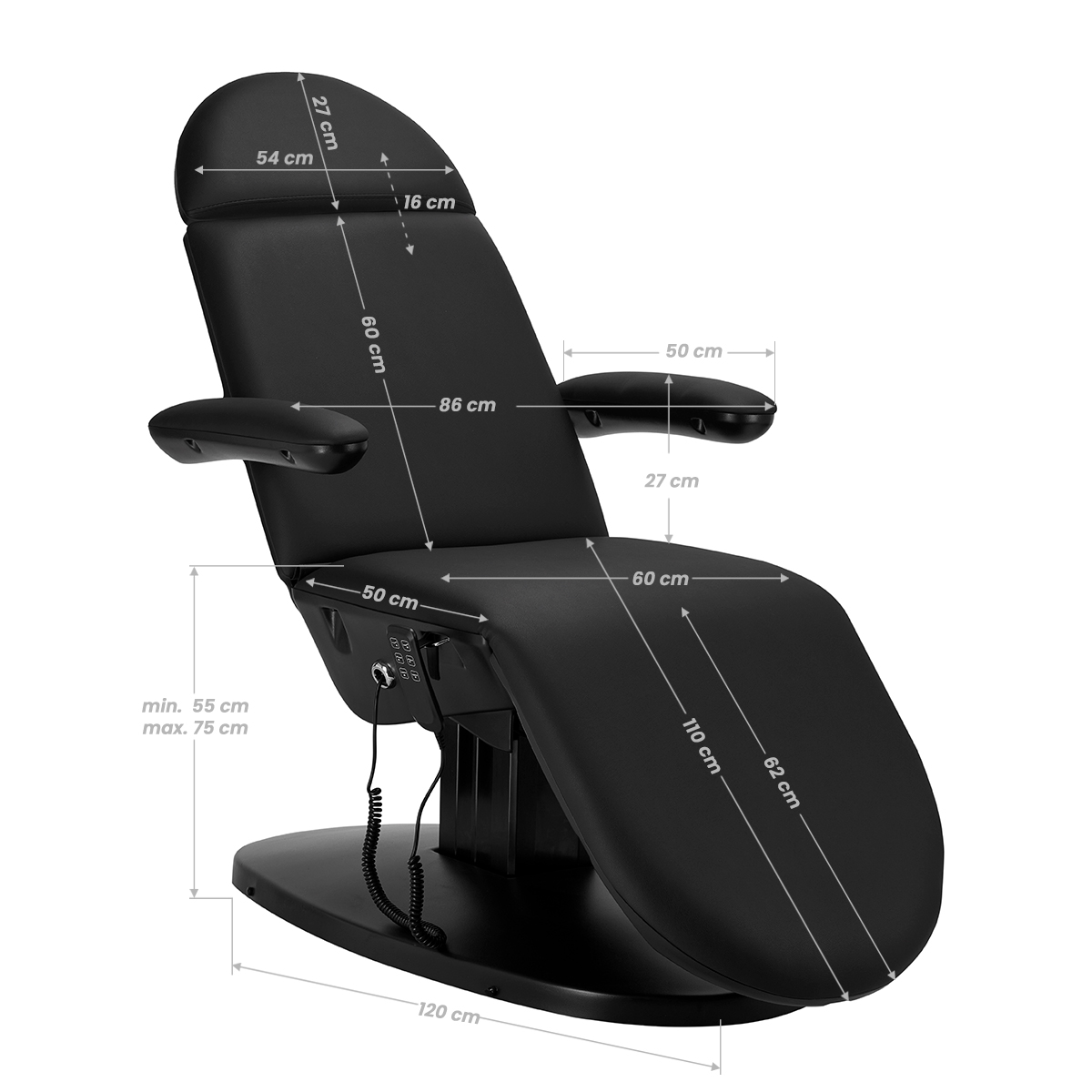 Електрическо Козметично легло 2240 Eclipse 3 actuators Черен,14,LilaCare Bulgaria