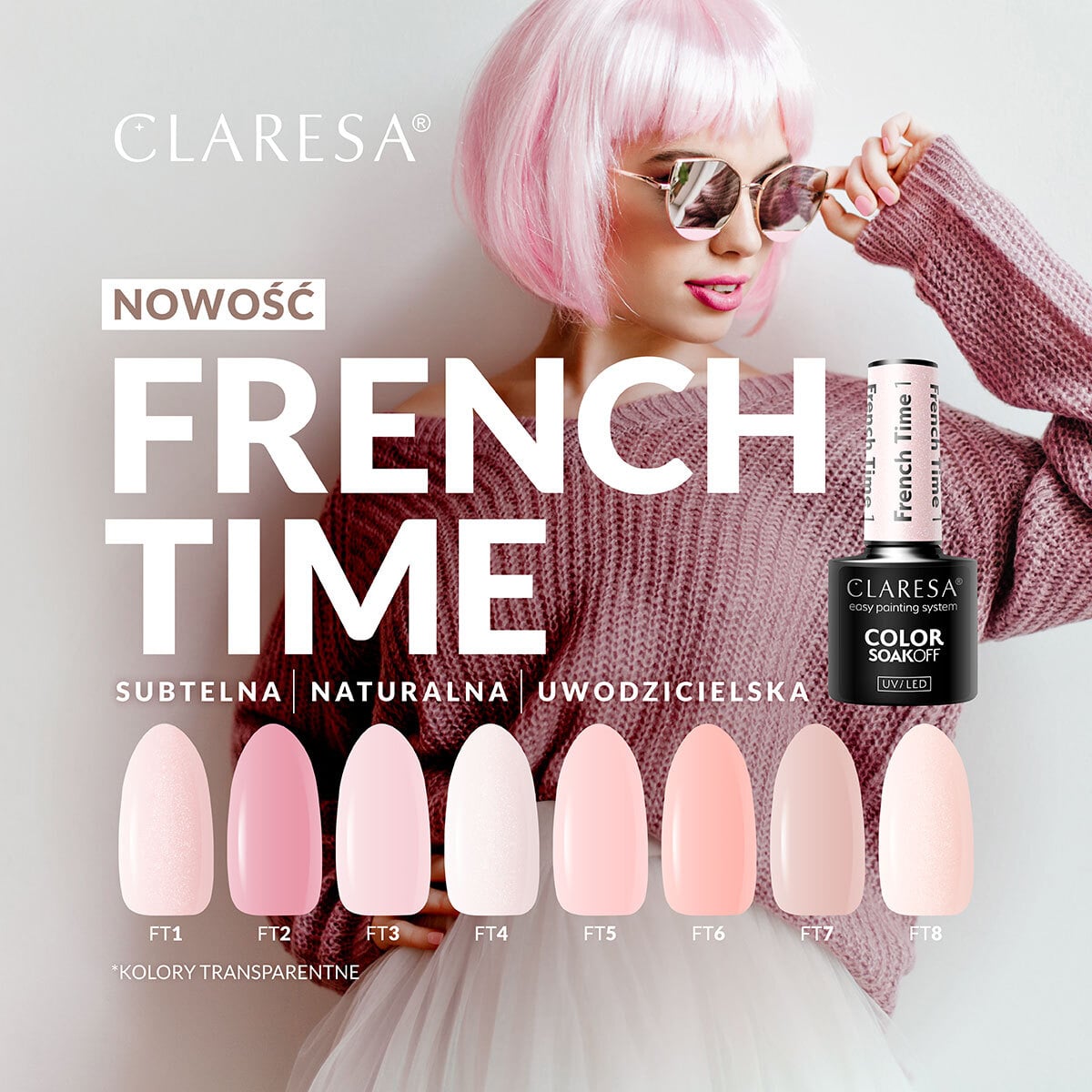 CLARESA French Time Hybrid Polish 1 -5g,3,LilaCare Bulgaria