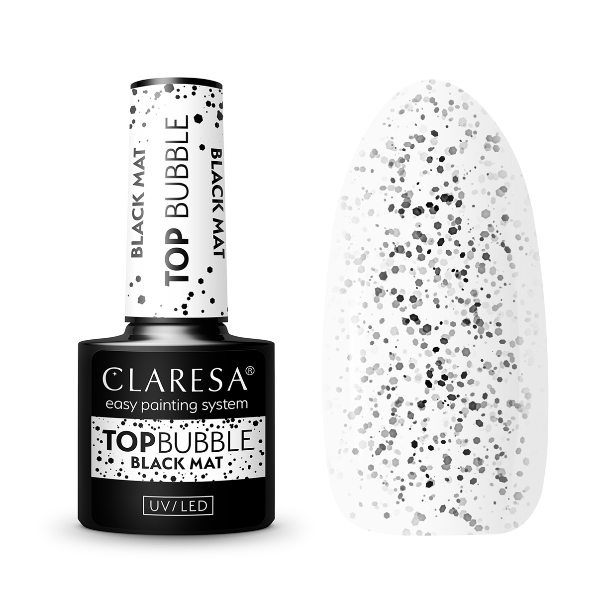 Claresa Top Bubble black Matt No wipe -5g,1,LilaCare Bulgaria