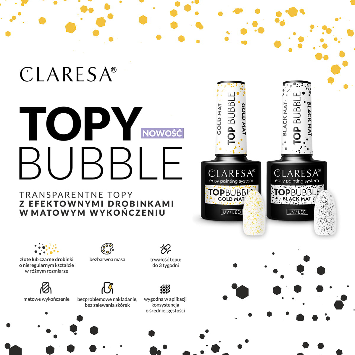 Claresa Top Bubble black Matt No wipe -5g,1,LilaCare Bulgaria