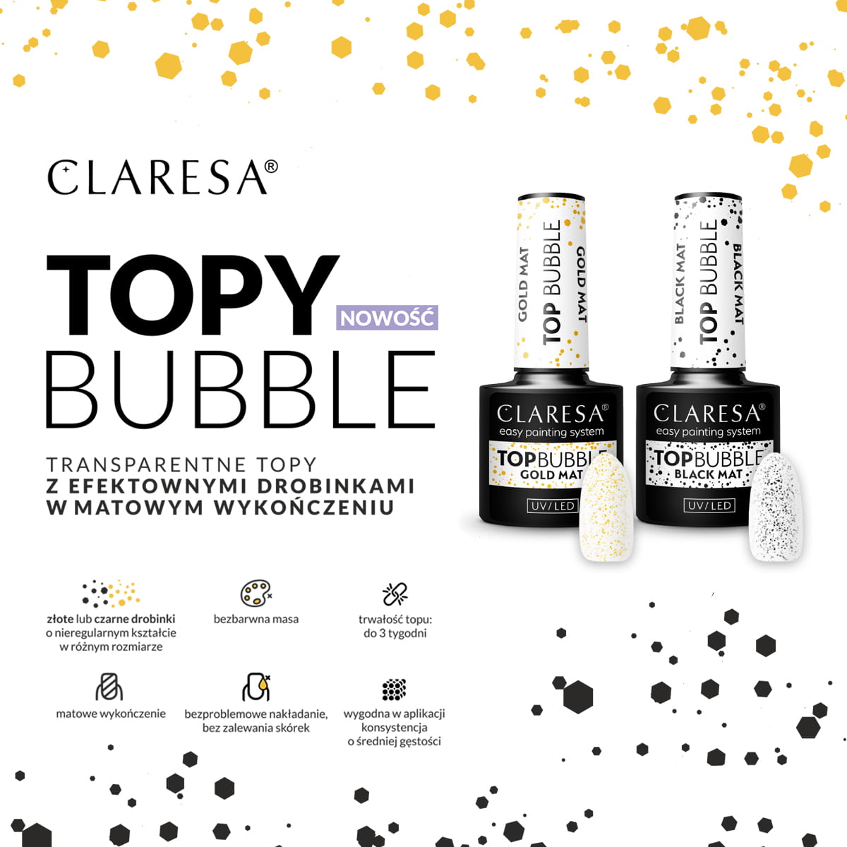 Claresa Top Bubble gold Matt No wipe -5g,1,LilaCare Bulgaria