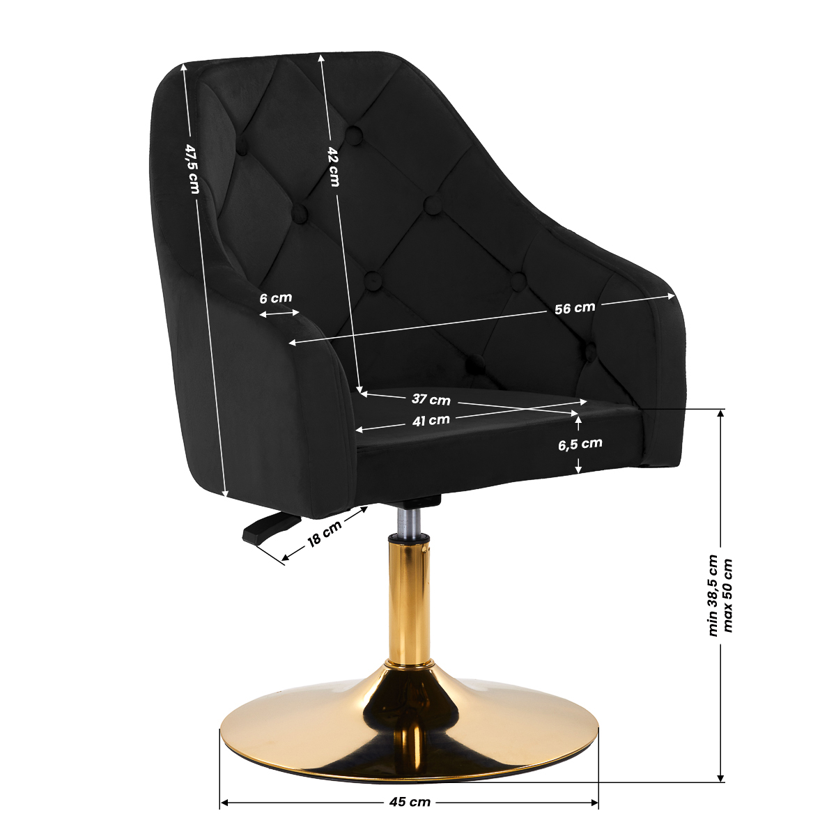 Фризьорски стол 4Rico QS-BL14G Черен,8,LilaCare Bulgaria