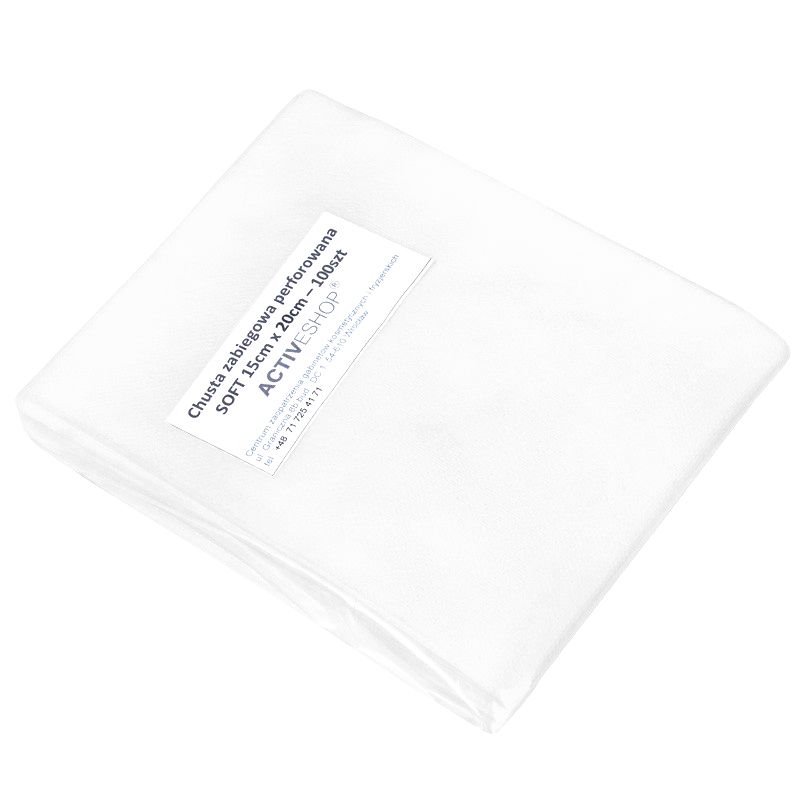 Disposable surgical scarves, perforated, 100 pieces 15x20 cm white,1,LilaCare Bulgaria