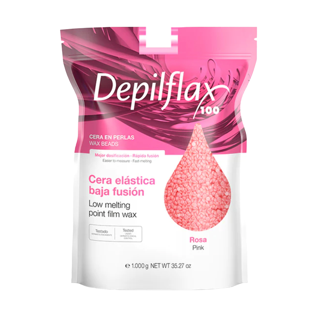 Depilflax 100 flexible depilatory wax with a low melting point pearl rose dew 1000g,1,LilaCare Bulgaria