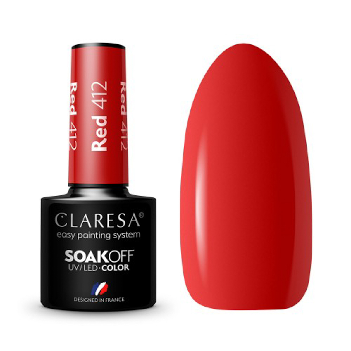 Гел лак Claresa RED 412,1,LilaCare Bulgaria