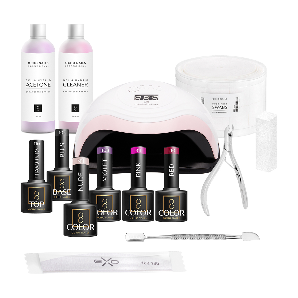 Комплект за гел лак OCHO NAILS starter kit 1,1,LilaCare Bulgaria