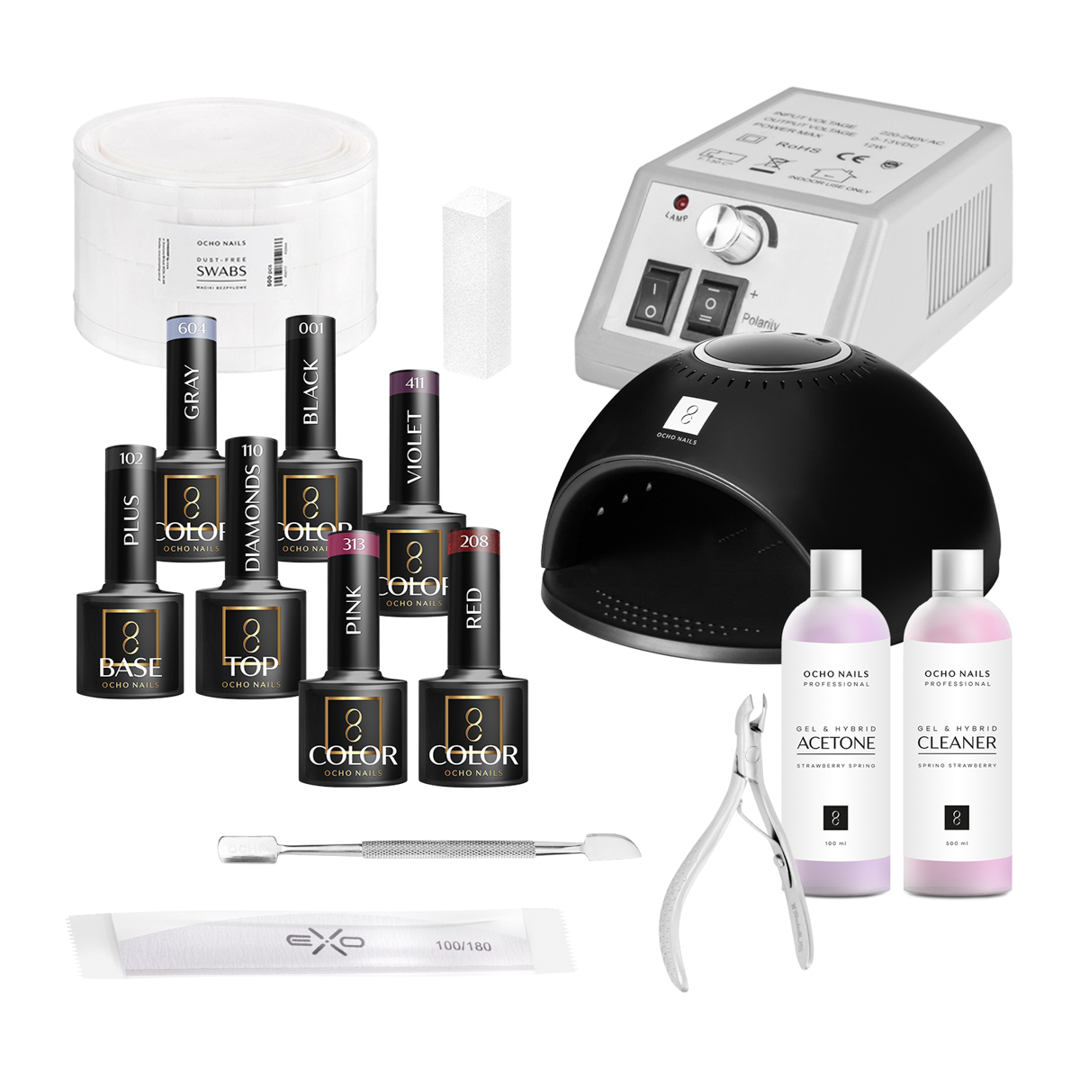 Комплект за гел лак OCHO NAILS starter kit 2,1,LilaCare Bulgaria