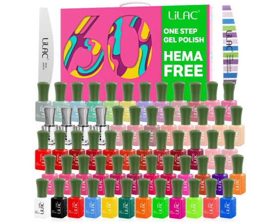 60 x Гел лак за нокти Lilac Hema Free,1,LilaCare Bulgaria