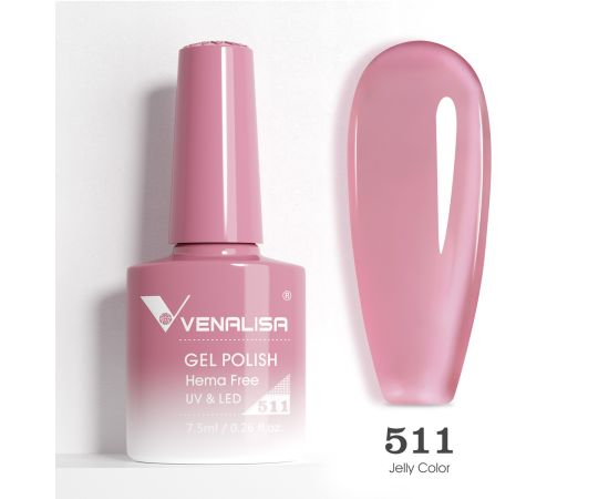 Гел лак за нокти Venalisa VIP5 Hema-Free 7.5 ml 511,1,LilaCare Bulgaria