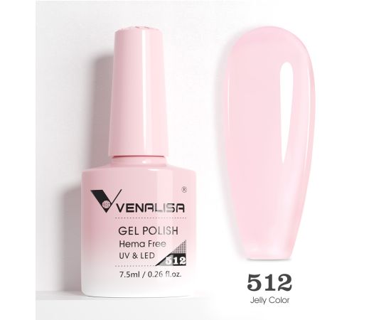 Гел лак за нокти Venalisa VIP5 Hema-Free 7.5 ml 512,1,LilaCare Bulgaria