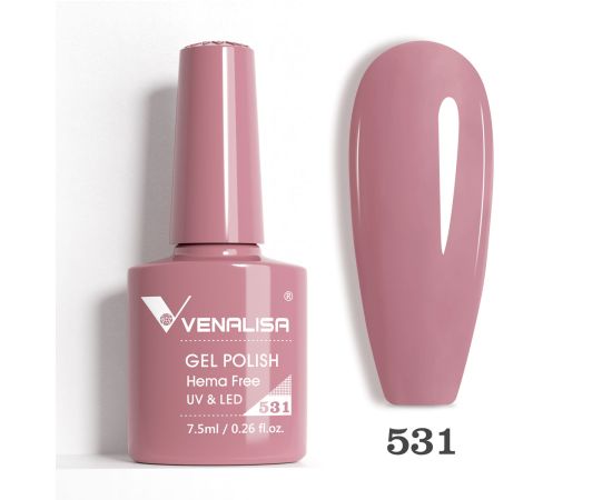 Гел лак за нокти Venalisa VIP5 Hema-Free 7.5 ml 531,1,LilaCare Bulgaria