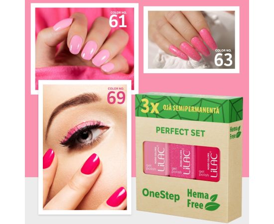 3 x Гел лак за нокти Hema Free Pink Collection,4,LilaCare Bulgaria