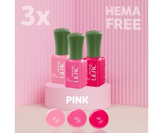 3 x Гел лак за нокти Hema Free Pink Collection,3,LilaCare Bulgaria