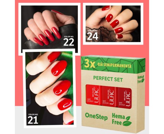 3 x Гел лак за нокти Red Hema Free Collection,4,LilaCare Bulgaria