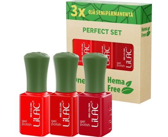 3 x Гел лак за нокти Red Hema Free Collection,1,LilaCare Bulgaria